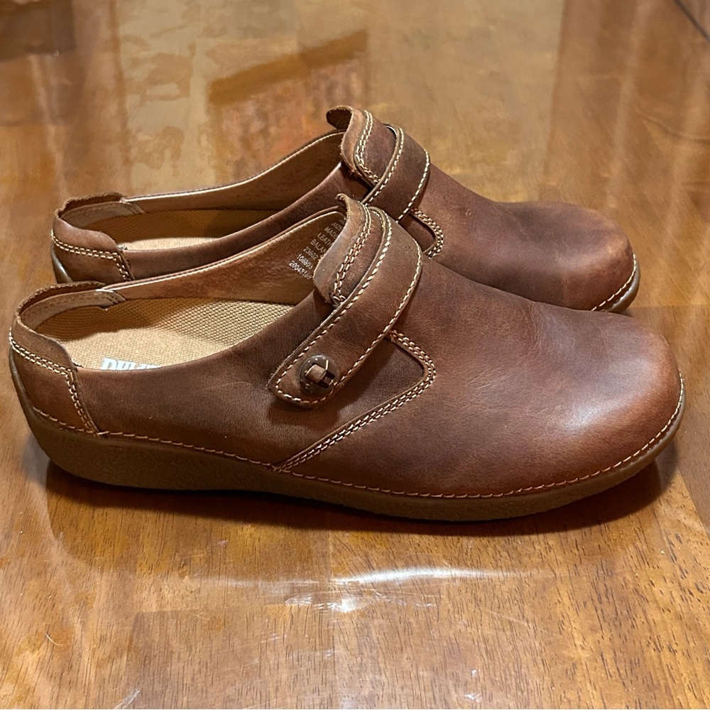 Duluth Trading Co Brown Leather Andina Outdoor Mules Clog Shoes Women's Size 10 - Picture 3 of 14